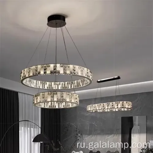 Роскошный круглый светодиодная хрустальная люстра для современных пространств